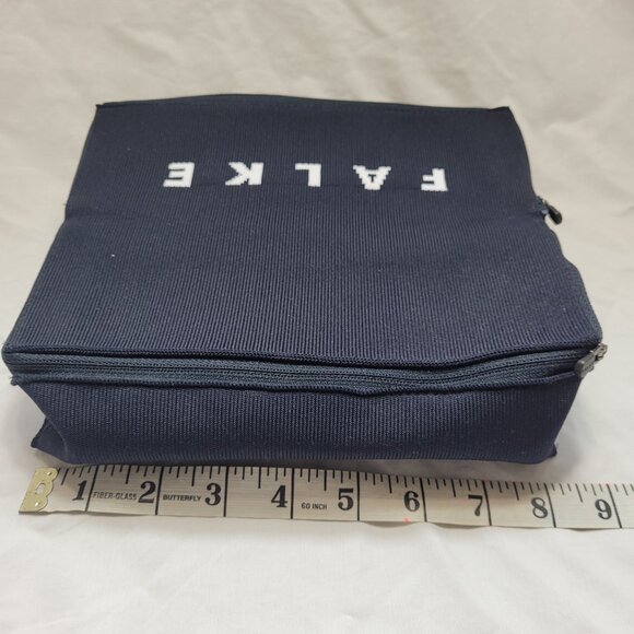 Falke Black Carrying Case Travel Bag 2 Pockets Logo Zippers 8 x 8 x 2 in Woven - Picture 8 of 11